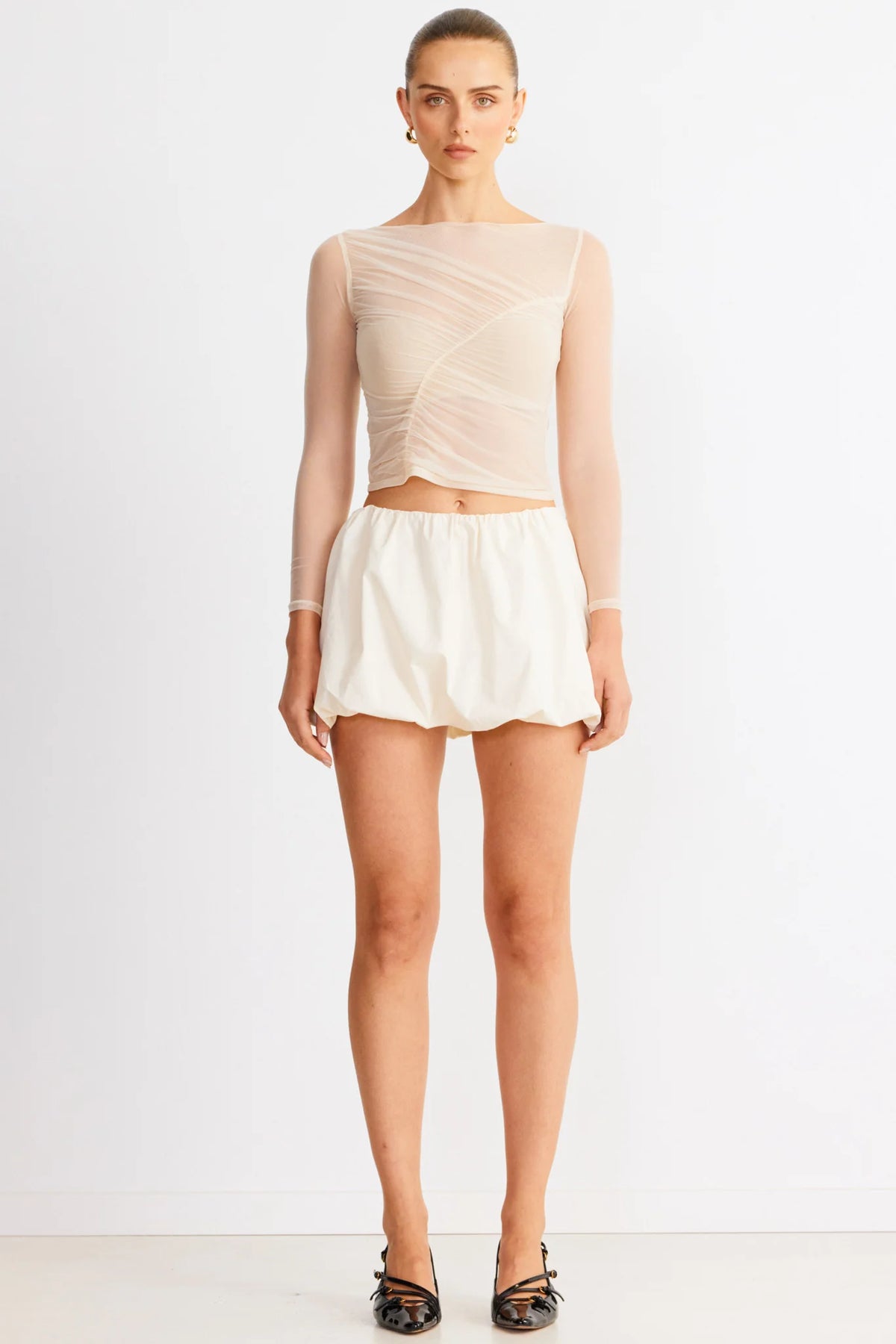 SNDYS Freja Bubble Skirt Chalk