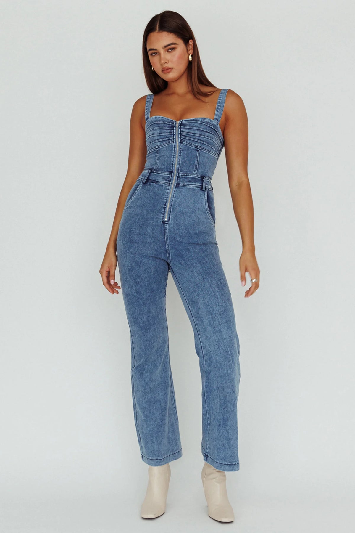 Emilio Flared Jumpsuit Denim
