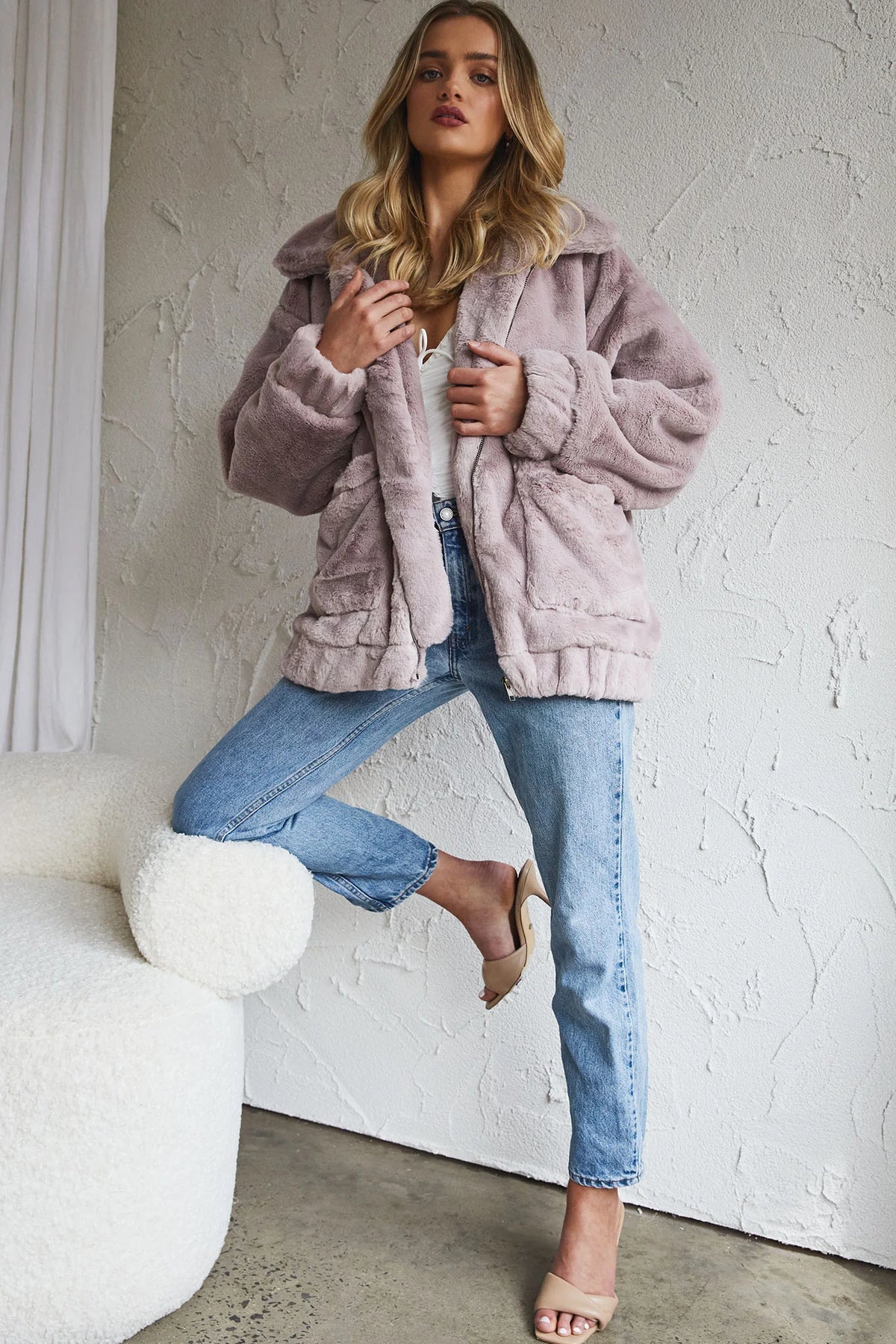 Chamonix Collared Zip Front Jacket Mauve