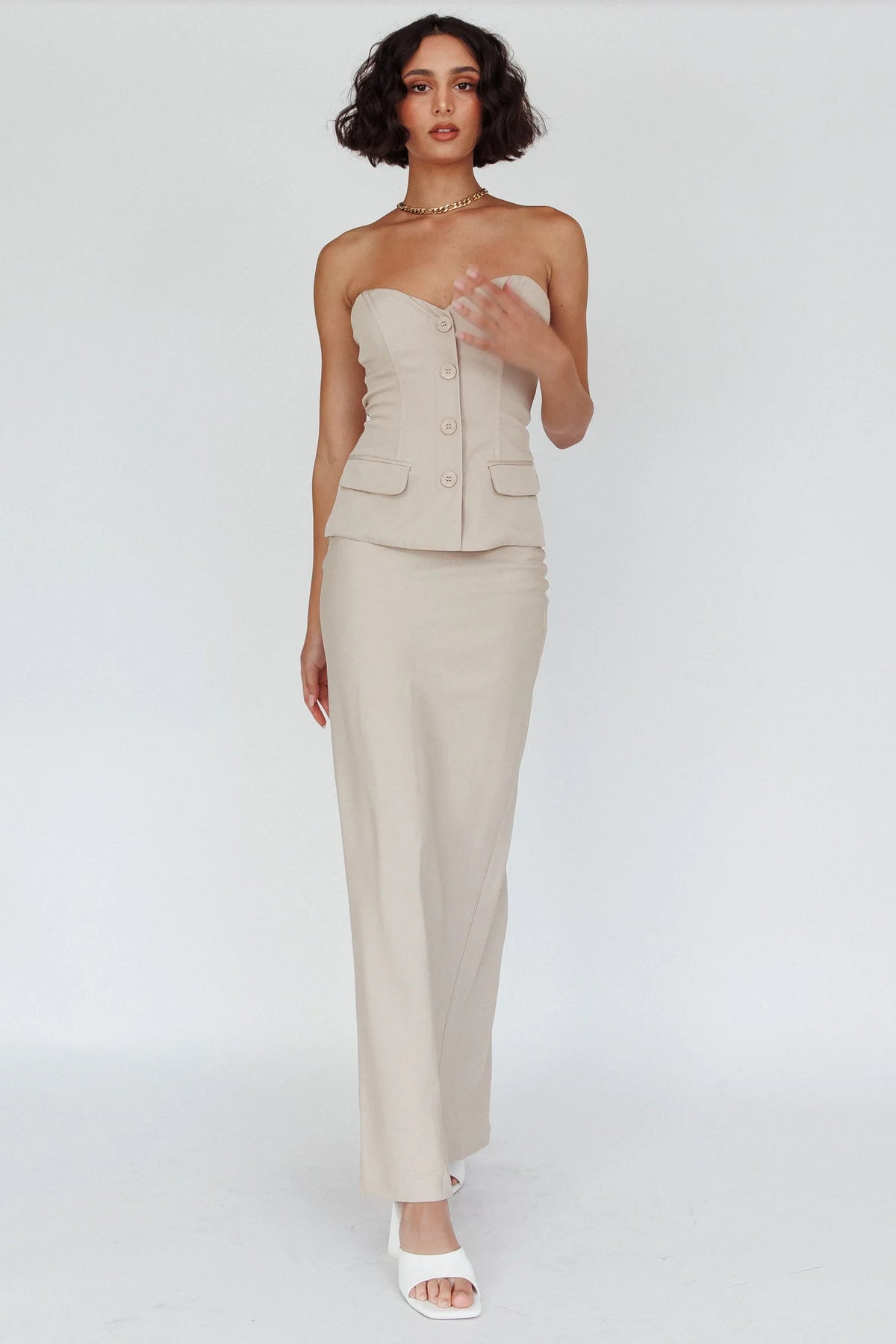 Valencia Flare Midi Skirt Oat