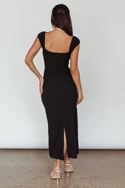 Iconic Cut-Out Bodice Midi Dress Black