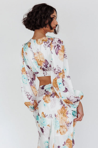 Meet Me In Fiji Tied Top Floral Yellow