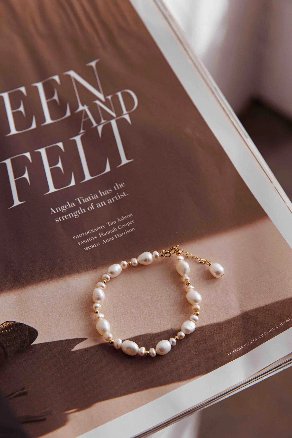 Chantel Baroque Pearl Bracelet Gold