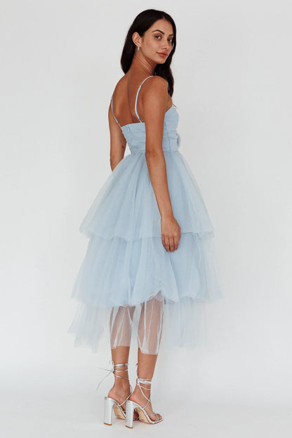 Seraphina Rose Bodice Tulle Midi Dress Baby Blue