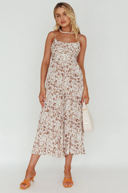 Corrie Gathered Bodice Jumpsuit Floral White