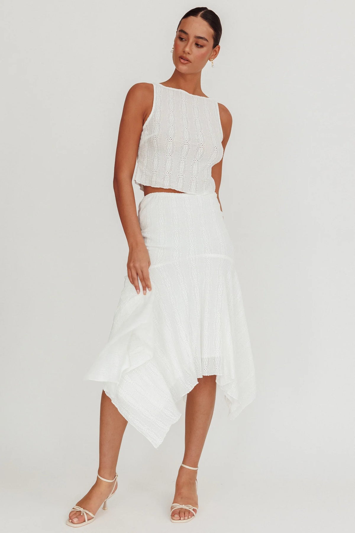 Paper Hearts Sleeveless Top White