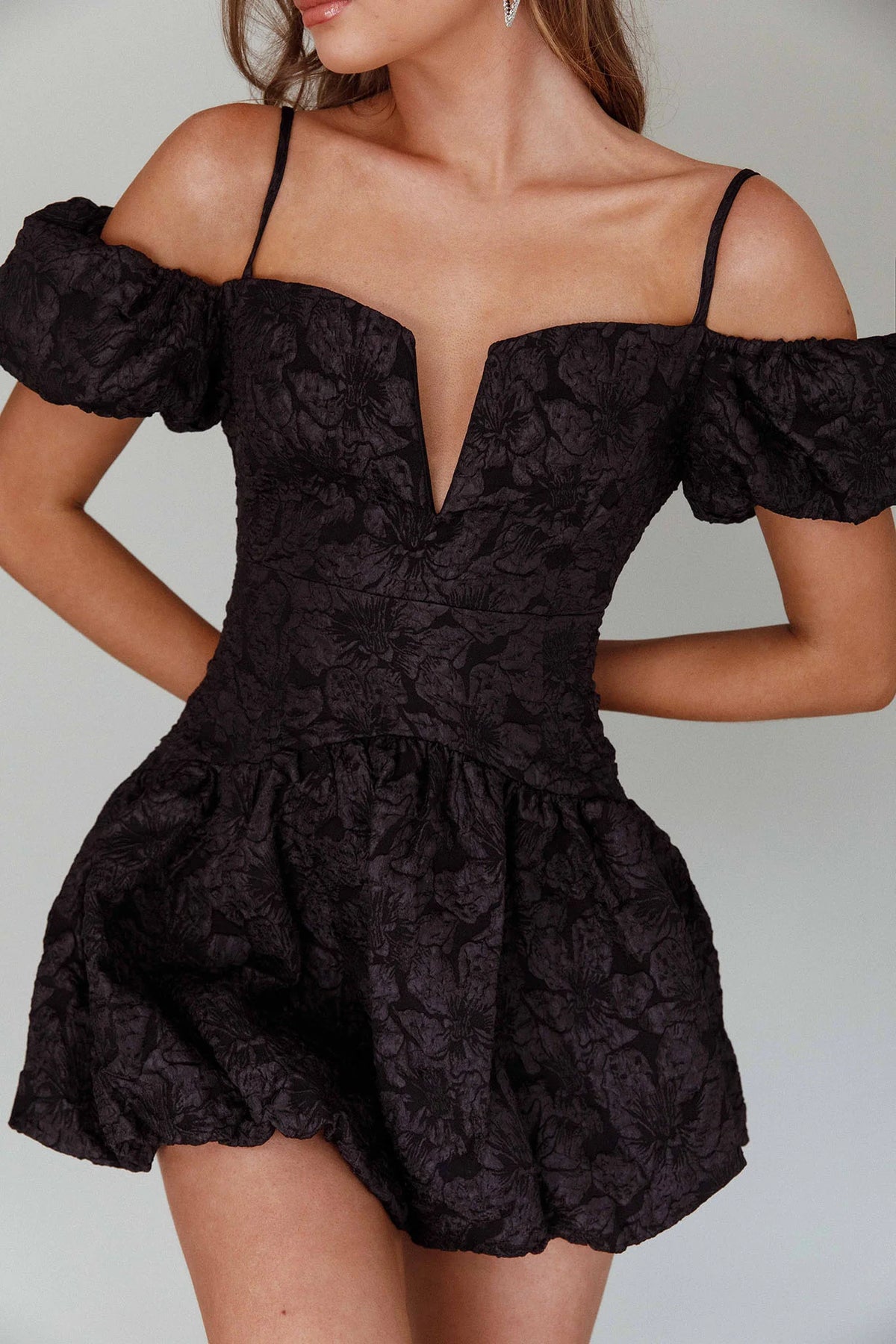 Mon Bebe Drop Waist Mini Dress Black
