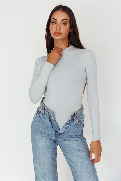 Remy Open Back Bodysuit Silver