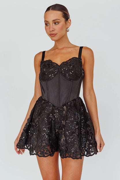 Georgia May Lace Romper Black