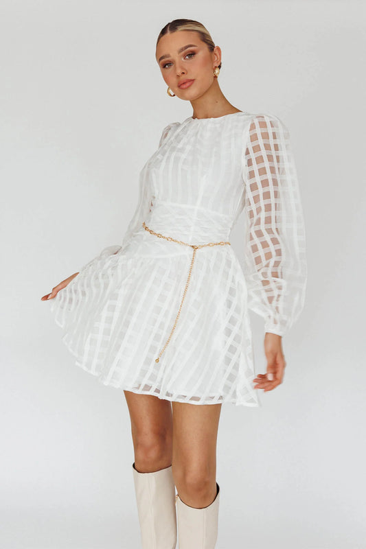 Tatiana Long Sleeve Plaid Mini Dress