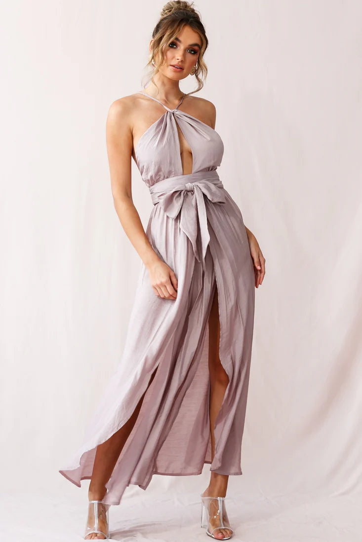 Athena High Split Maxi Dress Mauve