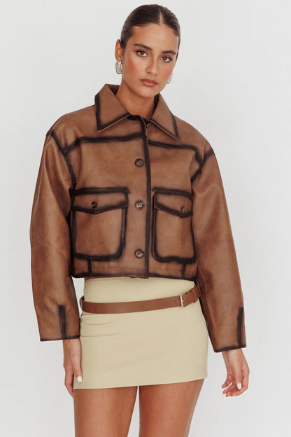 December Front Pocket Jacket Brown