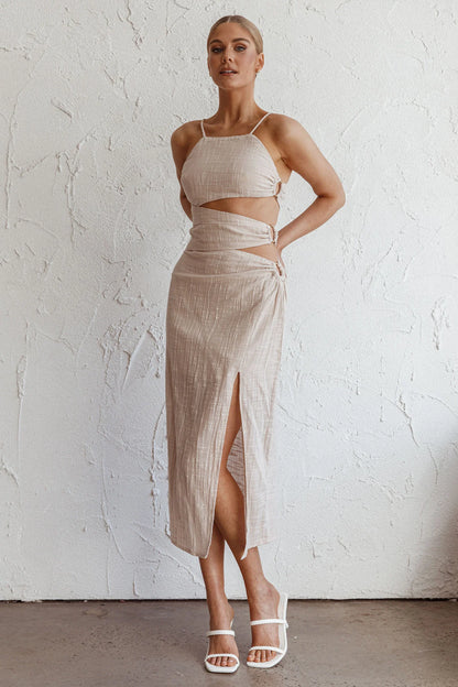 Virgin Islands Cut-Out Midi Dress Sand