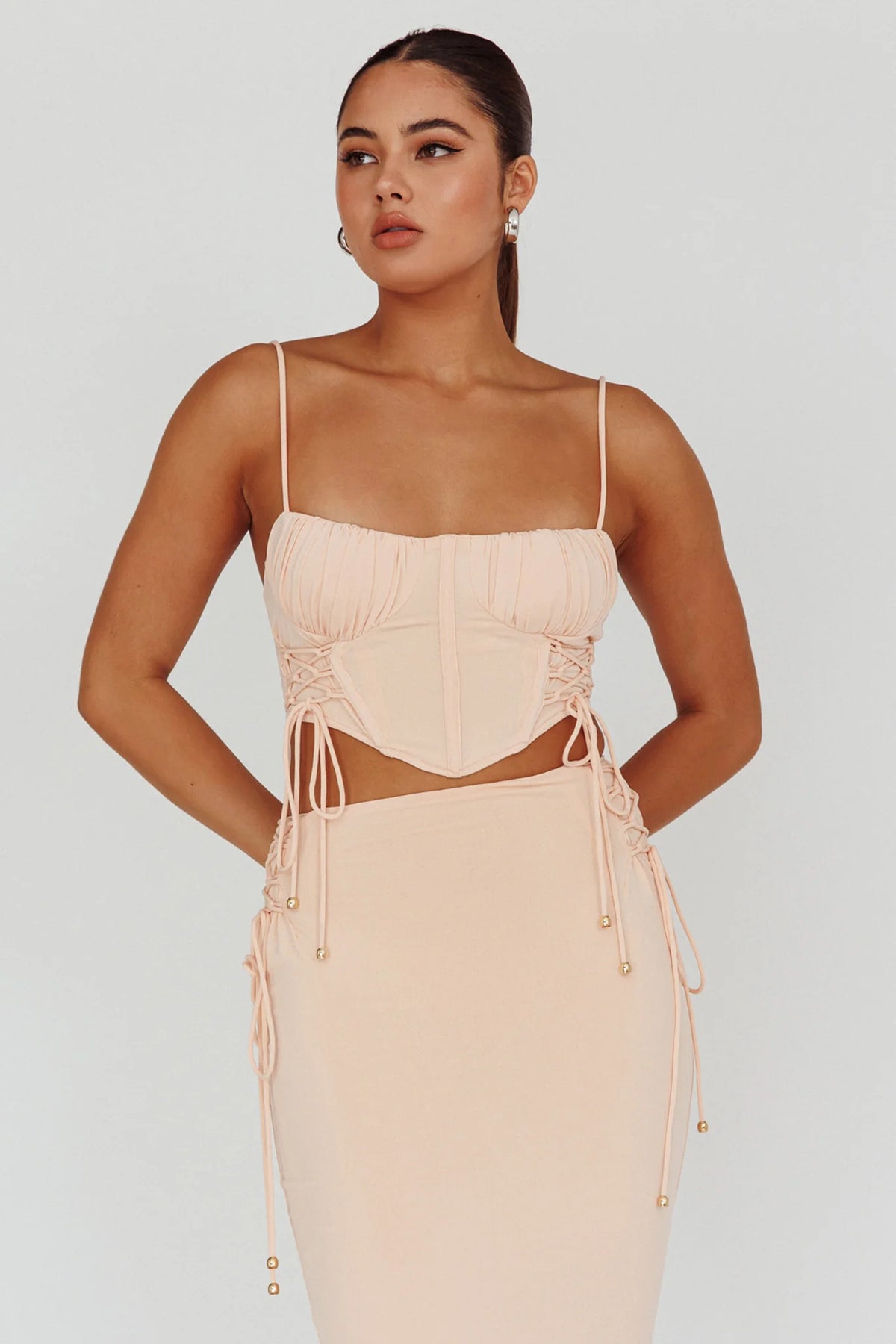 Graziella Corset Crop Top Egg Shell