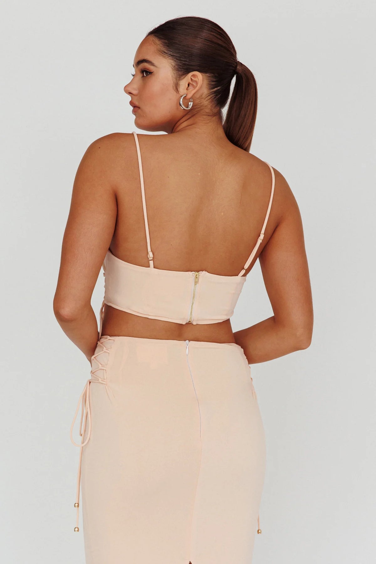 Graziella Corset Crop Top Egg Shell