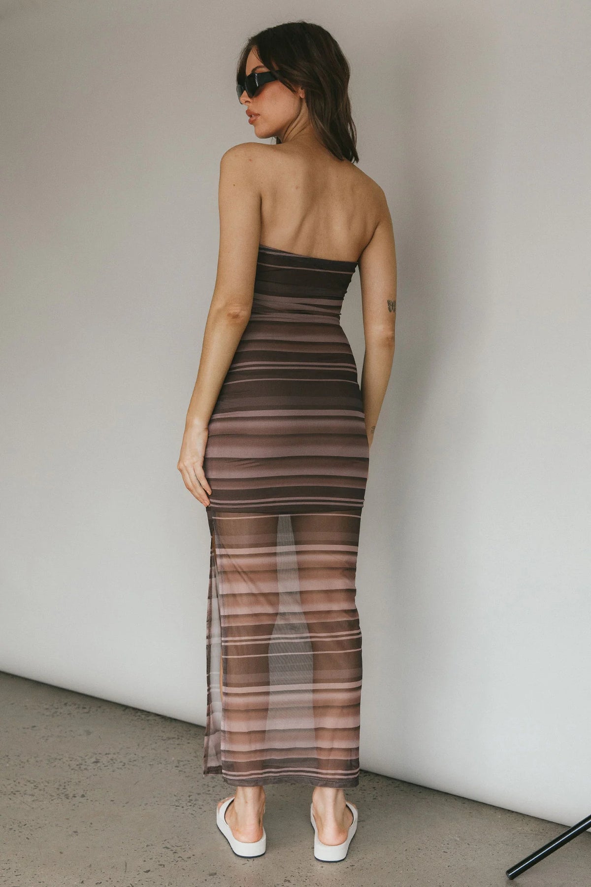 Island Life Strapless Maxi Dress Brown