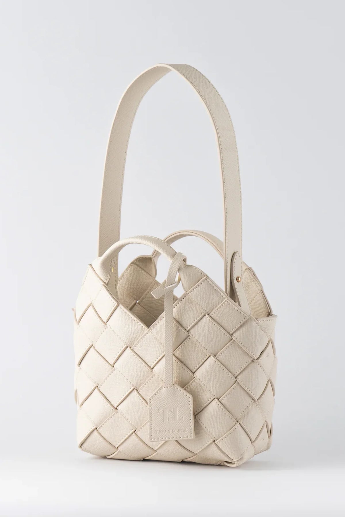 TEN TONES Clementine Woven Mini Tote Cream