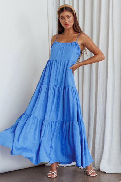 Bora Bora Tied Back Maxi Dress Blue
