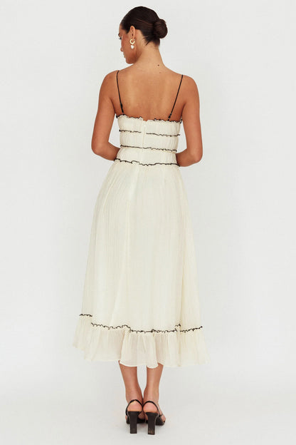 Maidens Tie Accent Maxi Dress Cream