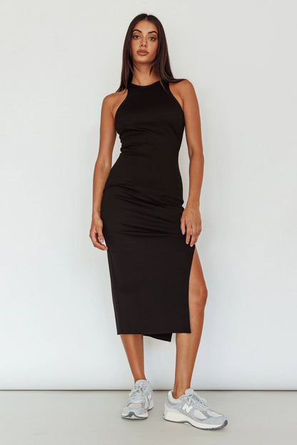 Voyage Racerback Midi Dress Black