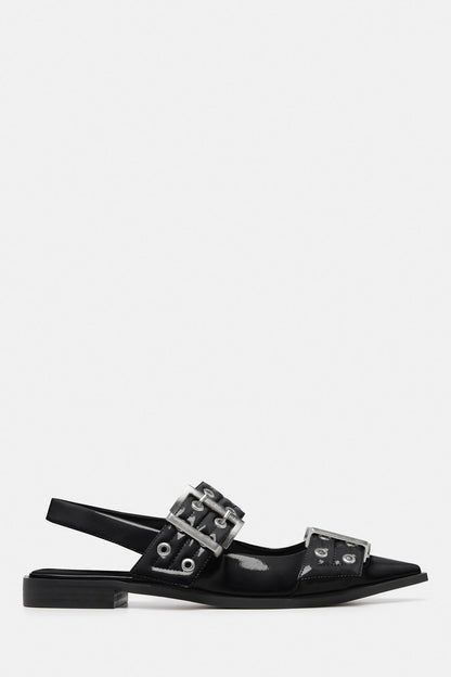 THERAPY Matilda Pointed Flat Black Patent