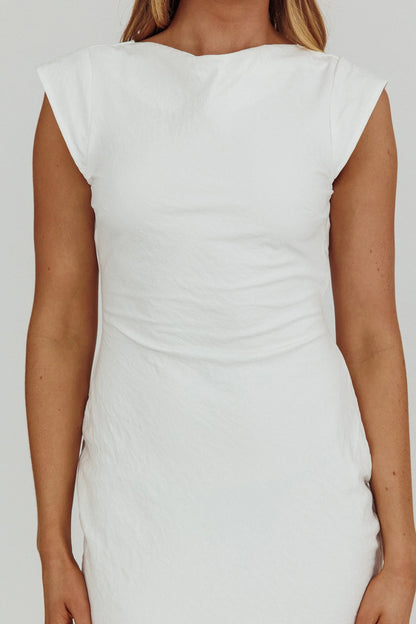 Maysa Cowl Back Maxi Dress Off White