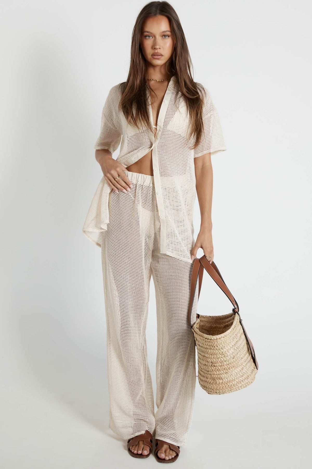 SNDYS Hyams Buttoned Knit Top Sand