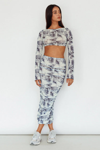 Blue Moons Strap Back Crop Top Indigo Denim