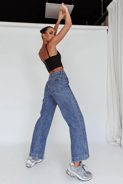 ROLLA'S Sailor Jean Janet Recycled Mid Vintage Blue