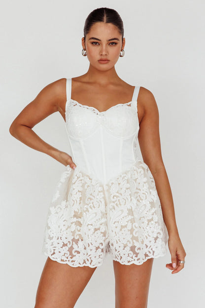 Georgia May Lace Romper White