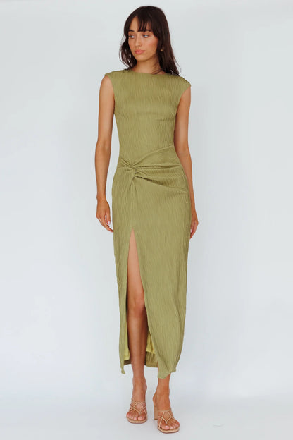 Like A Movie Cap Sleeve Midi Dress Olive