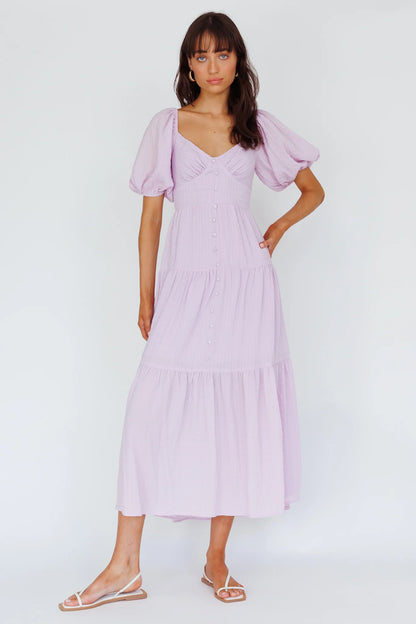 Royce Bow Back Midi Dress Lilac