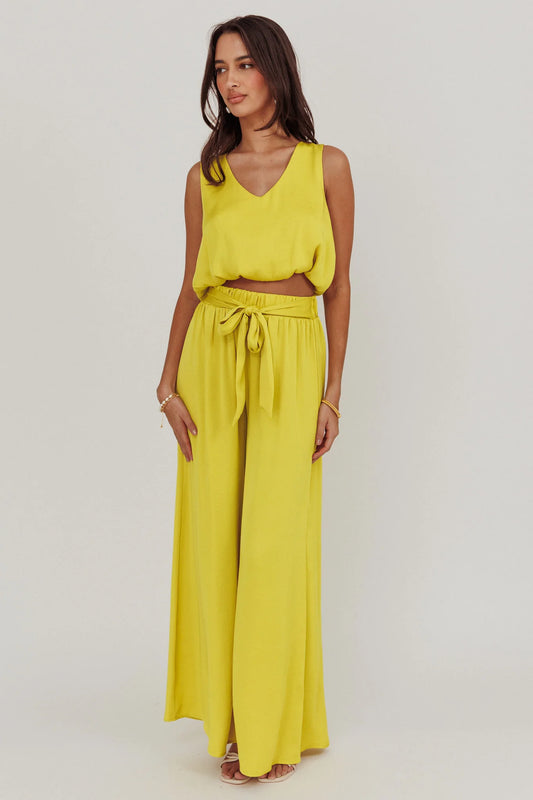 Mariposa Wide Leg Pant Chartreuse