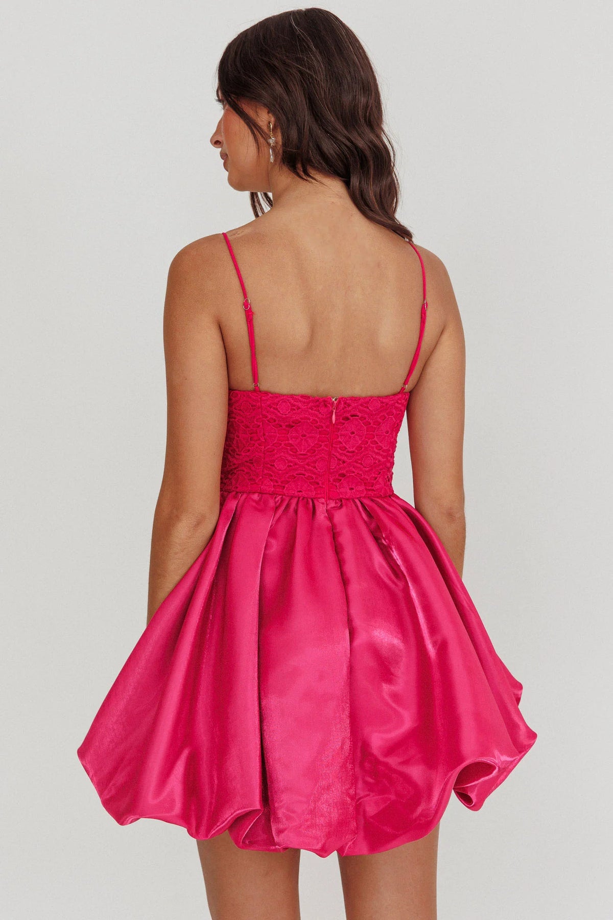 Lucia Bubble Skirt Mini Dress Hot Pink
