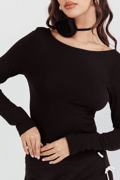 Higher Power Low Back Top Black