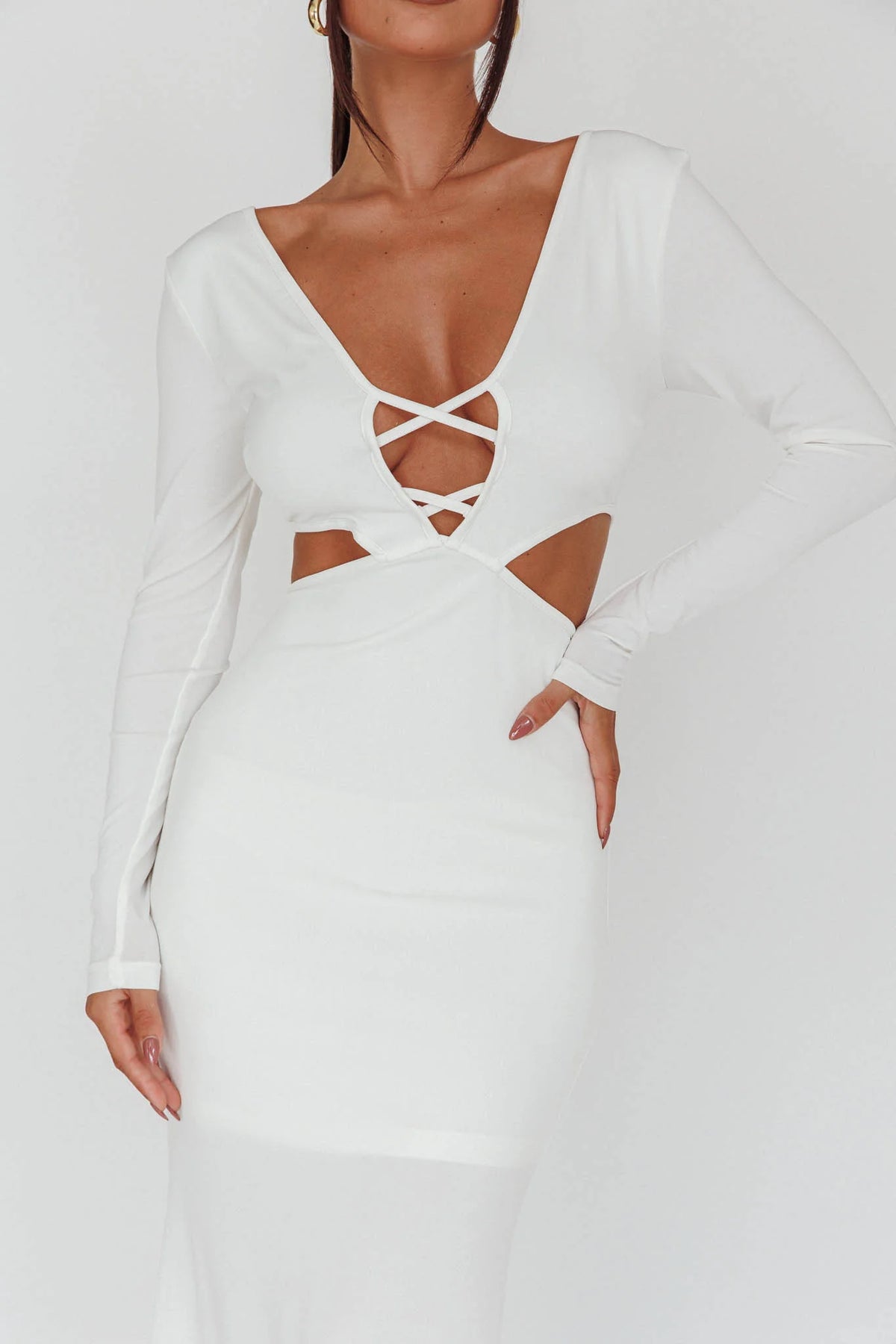Dress Codes Cut-Out Maxi Dress White