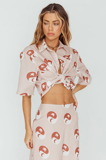 Just A Hunch Button Shirt Yin Yang Rose