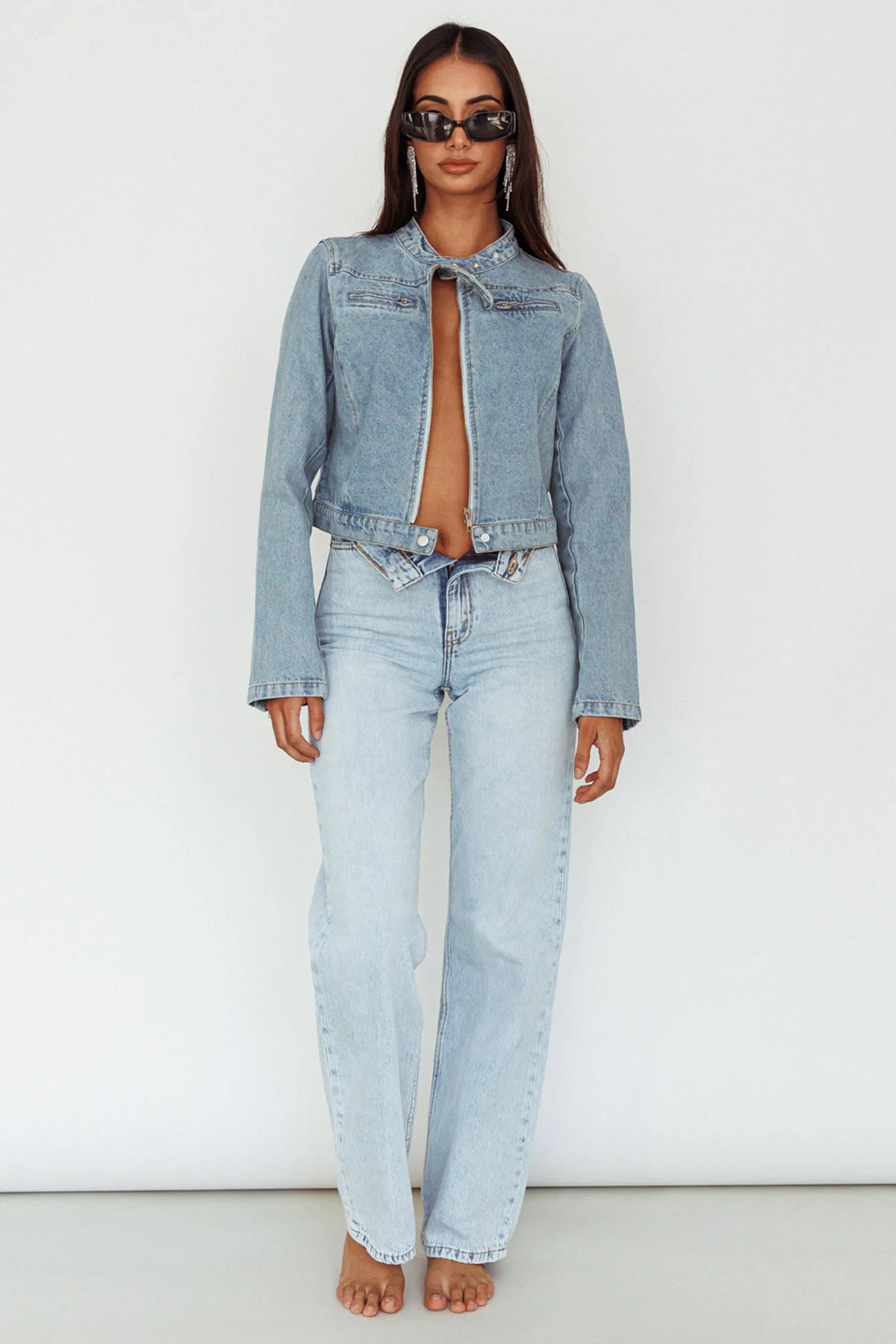 Girona Zipper Jacket Light Denim