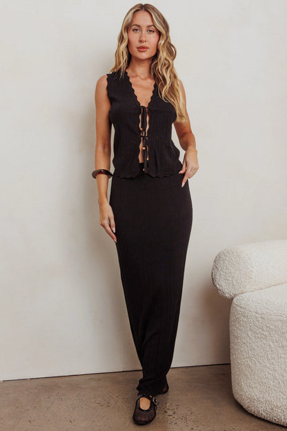 Sonorous Knit Maxi Skirt Black