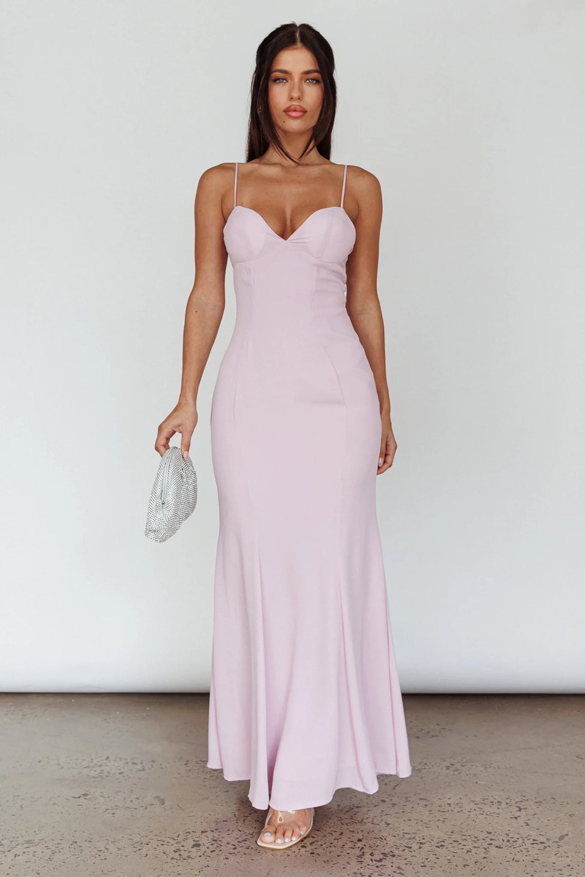 Dreaming Of Paris Bodycon Mermaid Maxi Dress Lilac