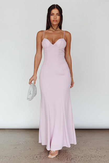 Dreaming Of Paris Bodycon Mermaid Maxi Dress Lilac