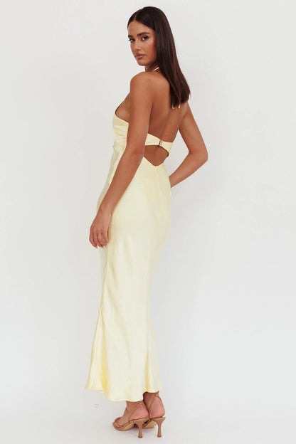 Jassinta Keyhole Bust Maxi Dress Lemon