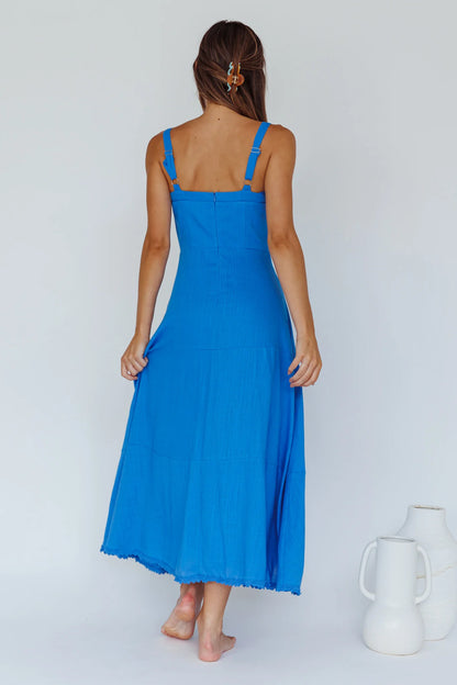Sublime Tied Neckline Midi Dress Blue