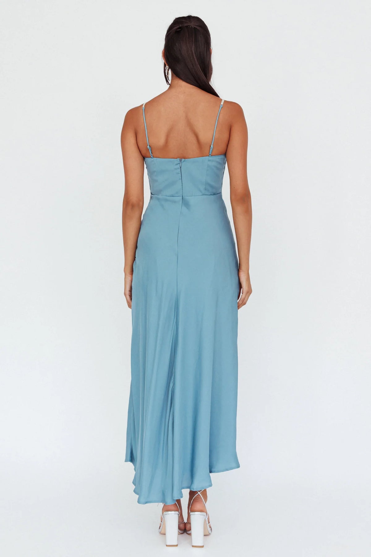 Linka Diamante Strap Maxi Dress Steel