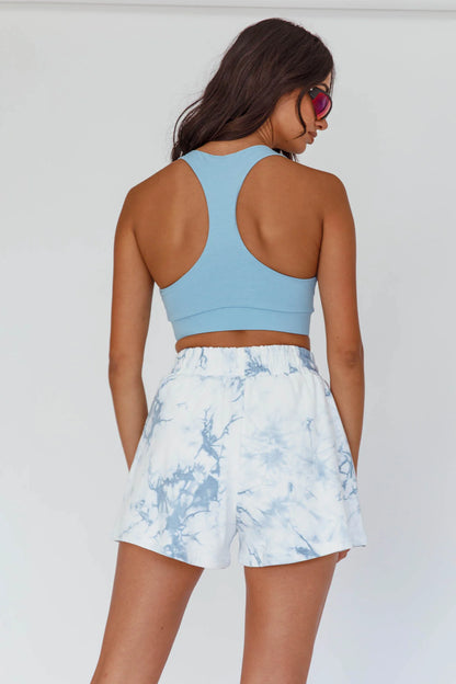 Serene Racerback Crop Top Grey