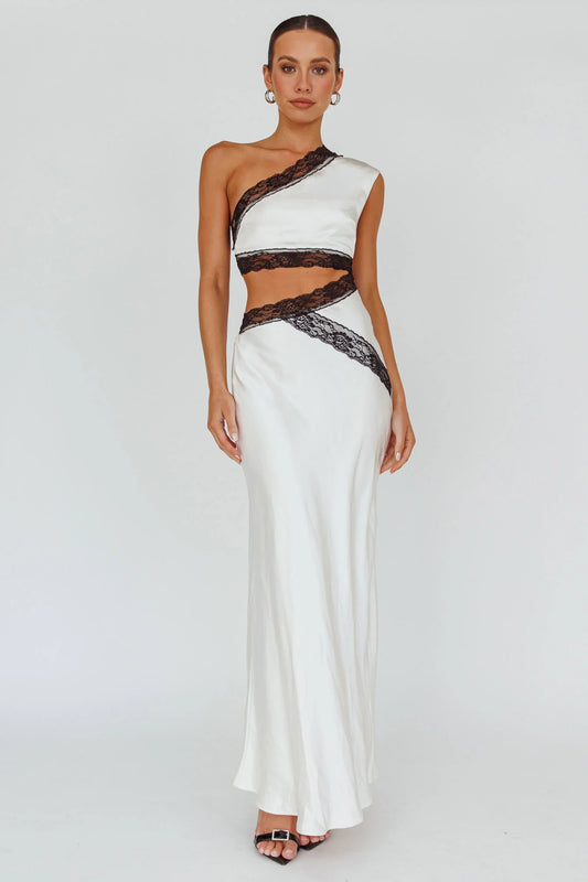 Mahli One-Shoulder Maxi Dress Champagne