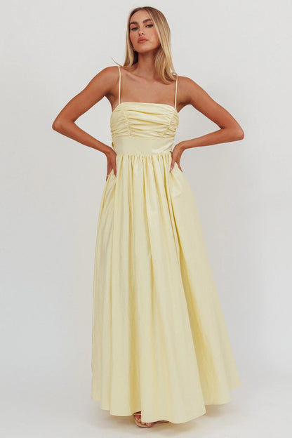 Love Songs Back Bow Maxi Dress Butter