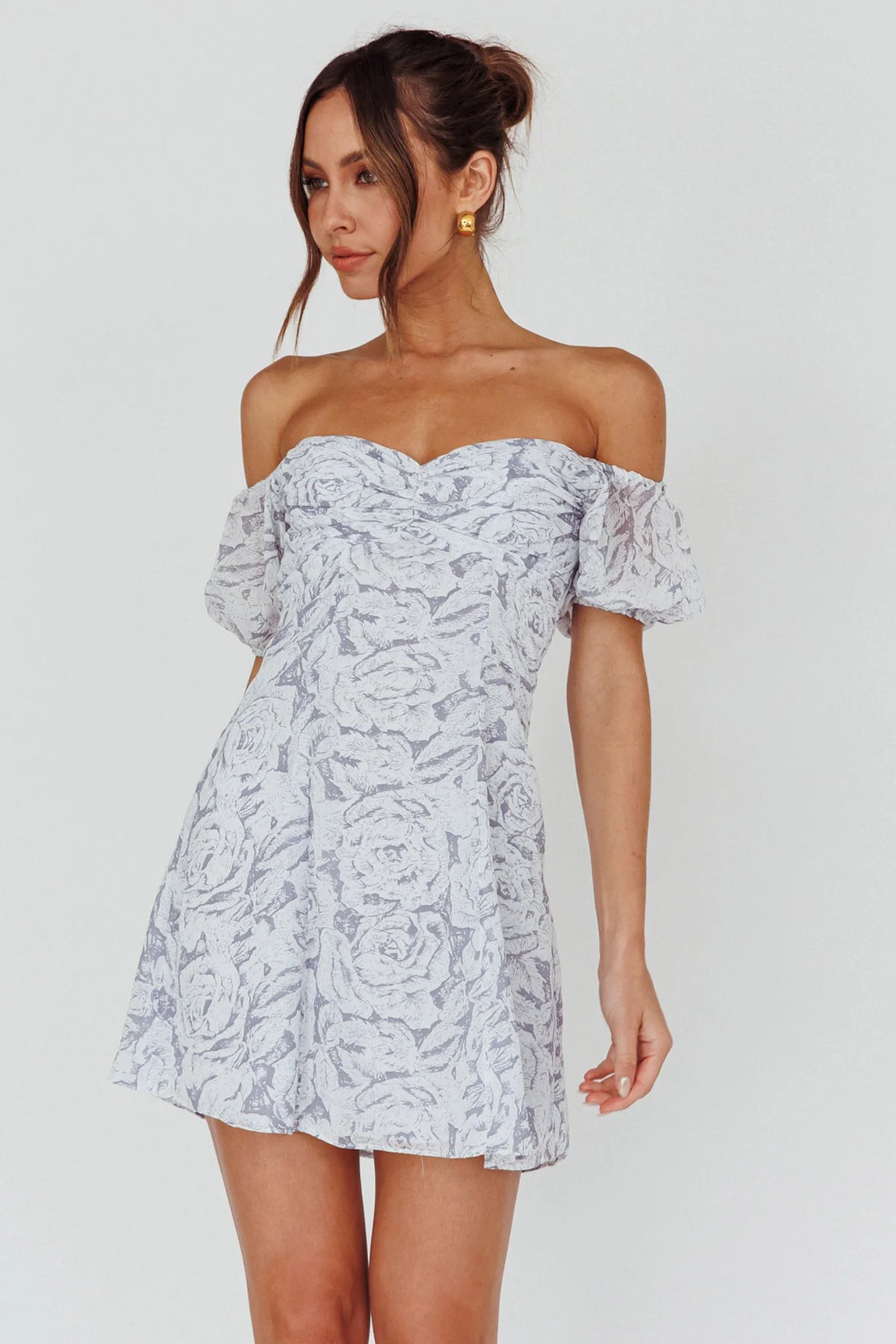 Summer To Remember Lace-Up Back Dress Floral Ink