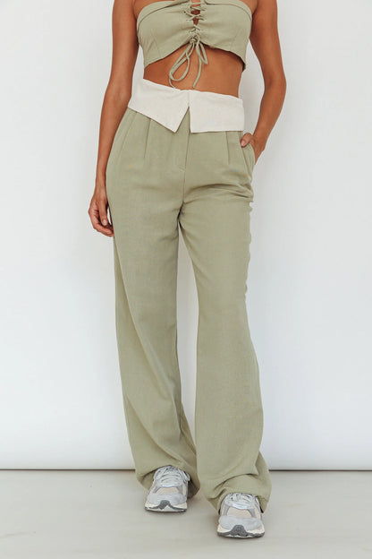 East Village Foldover Pants Sage