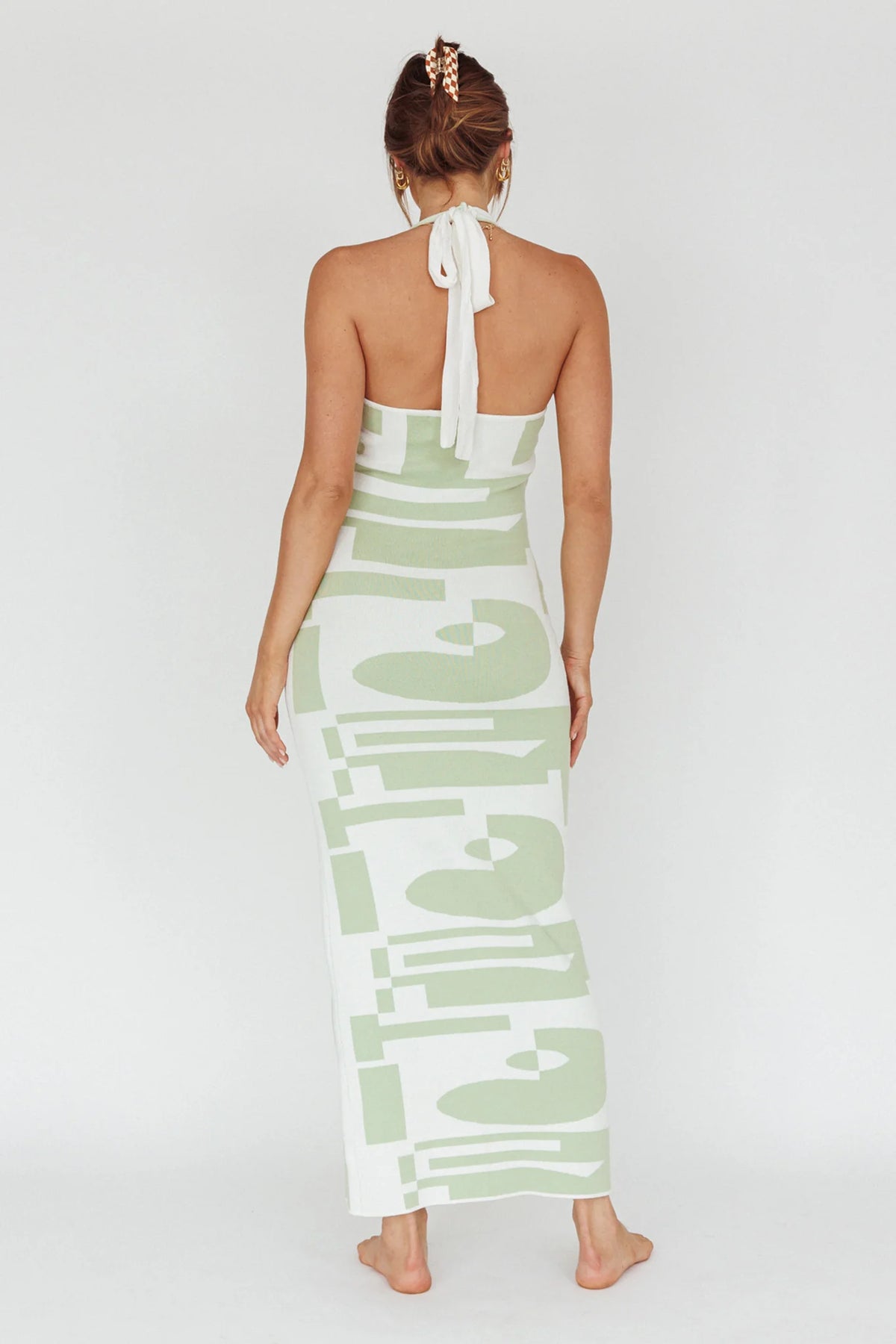 Desert Daze Halterneck Knit Dress Sage